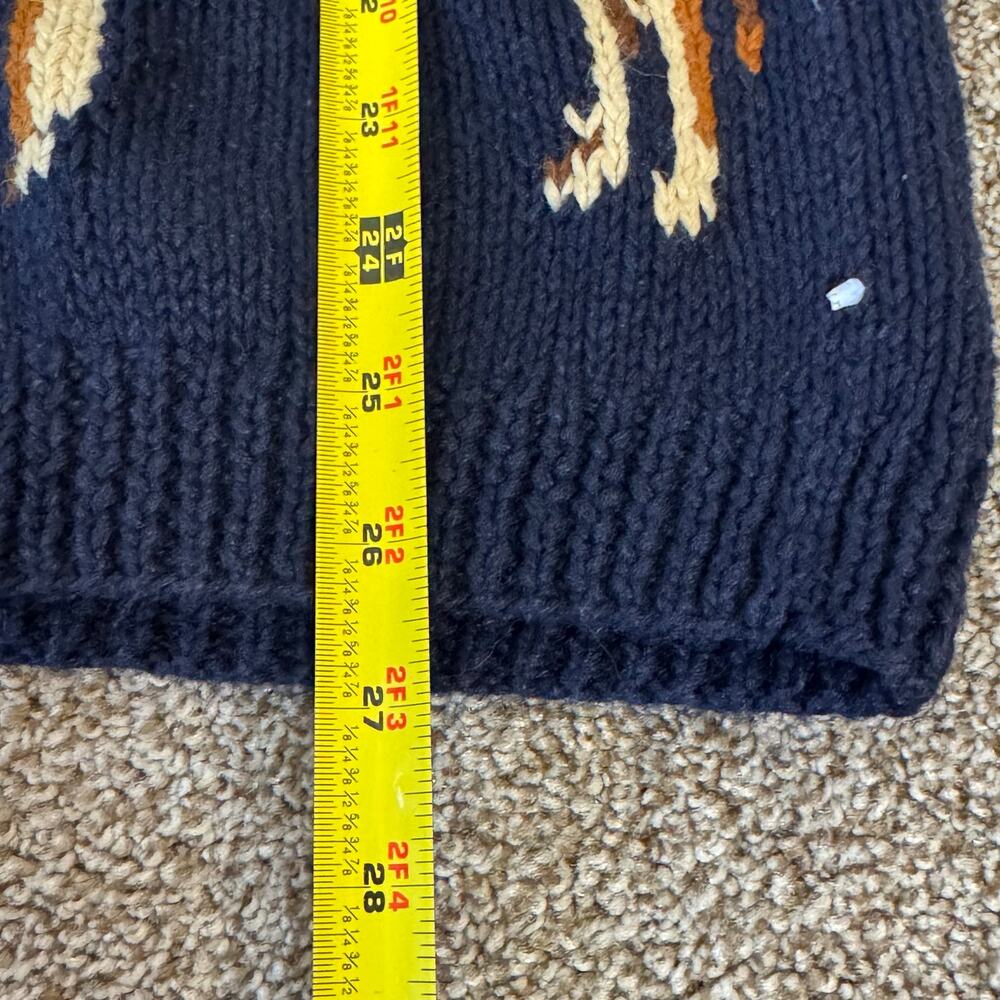 VTG The Eagle's Eye Hand Knit Cardigan Sweater Small Oversized Texas Longhorn - Picture 15 of 16
